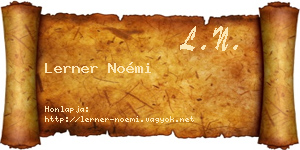 Lerner Noémi névjegykártya